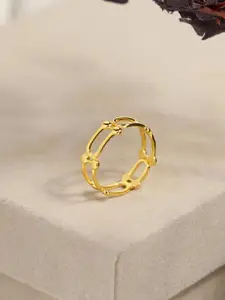 SWASHAA Levi 18K Gold-Plated Stainless Steel Finger Ring