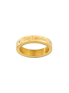 Guy Laroche Stainless Steel Gold Plated Finger Ring