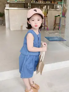 StyleCast x Revolte Girls Square Neck Sleeveless Pure Cotton Top With Short