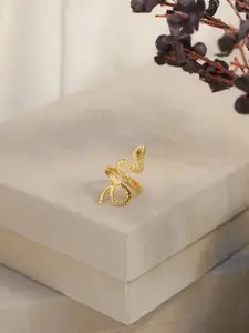SWASHAA Fia Snake 18K Gold Plated Stainless Steel Finger Ring