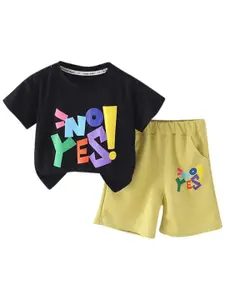 StyleCast x Revolte Boys Printed Pure Cotton Shirt With Shorts