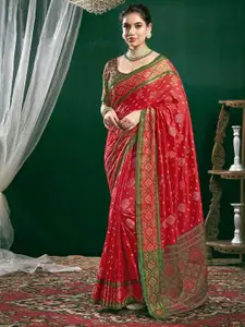 Satrani Patola Silk Blend Ethnic Motifs Zari Traditional Saree