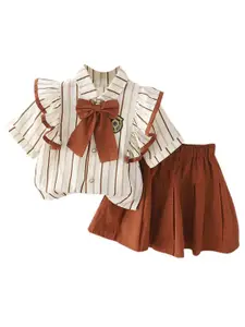 StyleCast x Revolte Girls Printed Pure Cotton Top with Skirt