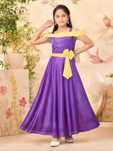 BAESD Girls Off-Shoulder Fit & Flare Maxi Dress