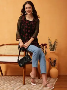 ADA Ethnic Motifs Embroidered Thread Work Thread Work Kurti