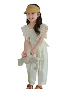 StyleCast x Revolte Girls Self Design Square Neck Sleeveless Top With Trouser