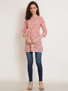 COTLAND FASHION Floral Printed Thread Work Pure Cotton Thread Work Kurti