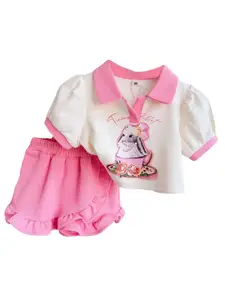 StyleCast x Revolte Girls Printed Pure Cotton Top With Short