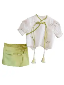 StyleCast x Revolte Girls Printed Short Sleeves Top With Skirt