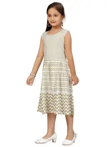 BAESD Girls Printed Cotton fabric Fit & Flare Dress