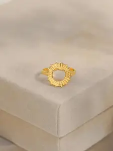 SWASHAA Astrid 18K Gold-Plated Stainless Steel Sunflower Ring
