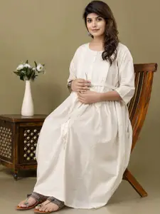 Nayo Printed Maternity Fit & Flare Ethnic Dress