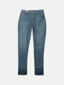 BAESD Girls Slim Fit Mid-Rise Light Fade Jeans