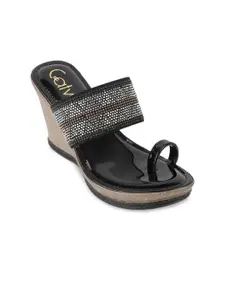 Catwalk Embellished pen Toe Wedge Heel Sandal