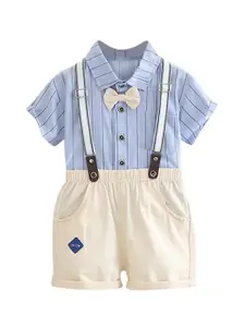 StyleCast x Revolte Boys Striped Pure Cotton Shirt with Shorts