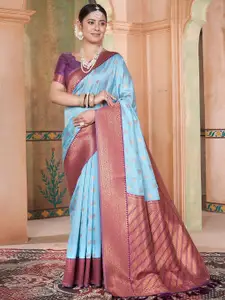Anouk Floral Zari Designer Kanjeevaram Saree