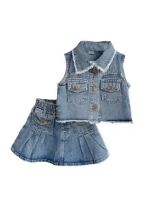 StyleCast x Revolte Girls Sleeveless Pure Cotton Top With Skirt