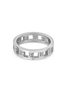 Guy Laroche Silver-Plated Textured Stainless Steel Finger Ring