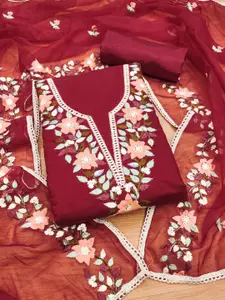 Panzora Floral Embroidered Unstitched Dress Material