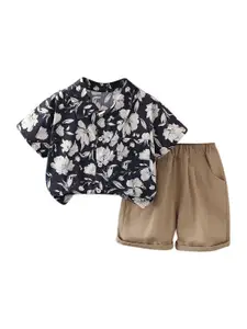 StyleCast x Revolte Boys Printed Pure Cotton Shirt With Shorts