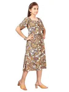 BAESD Printed Fit & Flare Midi Dress