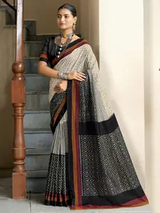 Satrani Cotton Blend Ethnic Motifs Festive Saree