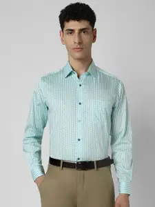 Van Heusen Men Spread Collar Micro Ditsy Printed Cotton Party Shirt