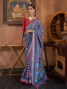 elora Women  Foil Printed Patola Saree
