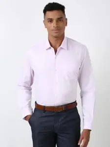 Peter England Men Spread Collar Solid Cotton Formal Shirt