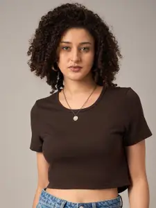 The Roadster Lifestyle Co. Women Solid Round Neck Cotton T-shirt