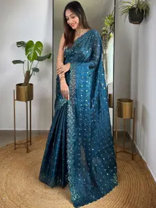 Anouk Embroidered Sequinned Tissue Saree