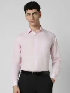 Van Heusen Men Spread Collar Solid Cotton Formal Shirt