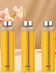 BOROSIL Artisan Series Sintra Transparent 3 Pieces Printed Glasses Water Bottle 550 ml