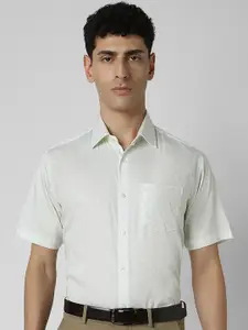 Van Heusen Men Spread Collar Micro Ditsy Printed Cotton Party Shirt