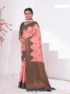 Anouk Woven Design Zari Silk Blend Kanjeevaram Saree