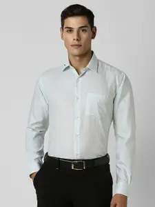 Van Heusen Men Spread Collar Solid Cotton Formal Shirt
