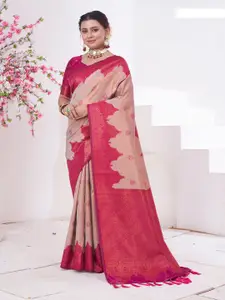 Anouk Floral Zari Silk Blend Kanjeevaram Saree