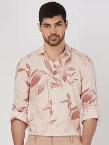 Mufti Men Spread Collar Cotton Slim Fit Casual Shirt