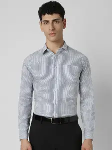 Van Heusen Men Spread Collar Striped Cotton Slim Fit Formal Shirt