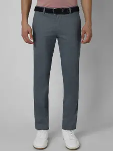 V Dot Men Textured Slim Fit Trousers