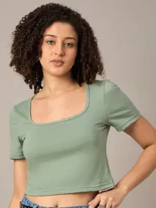 The Roadster Lifestyle Co. Women Solid Scoop Neck Cotton T-shirt