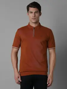 Louis Philippe Sport Men Solid Polo Collar Cotton Slim Fit T-Shirt