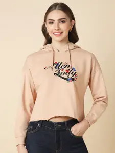 Allen Solly Woman Women Embroidered Hooded Sweatshirt