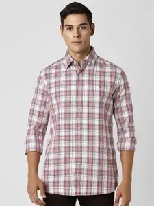 Van Heusen Sport Men Spread Collar Tartan Checked Cotton Slim Fit Casual Shirt