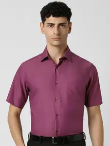 Van Heusen Men Spread Collar Micro Ditsy Printed Cotton Party Shirt