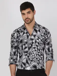 Mufti Men Spread Collar Cotton Slim Fit Casual Shirt