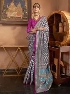 elora Chevron Zari Woven Patola Saree