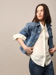 ONLY Women Solid Spread Collar Casual Shirt