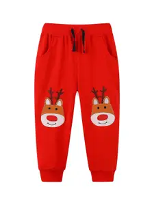 StyleCast Boys Printed Mid-Rise Cotton Joggers