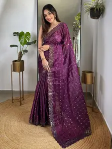 Anouk Sequinned Tissue Saree